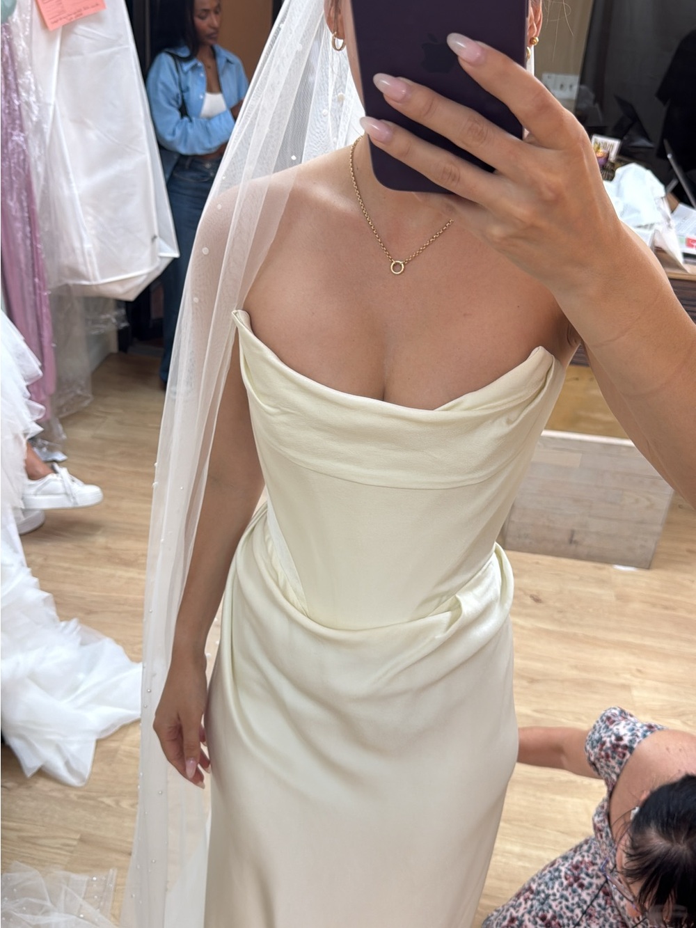 Sheer Ivory Bridal Veil with Subtle Sparkle